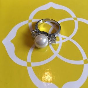 Park Lane Believe Pearl and CZ Silver Ring